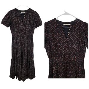 Christy Dawn Disty Floral Puff Sleeve Henley Tiered Maxi Dress Cottagecore